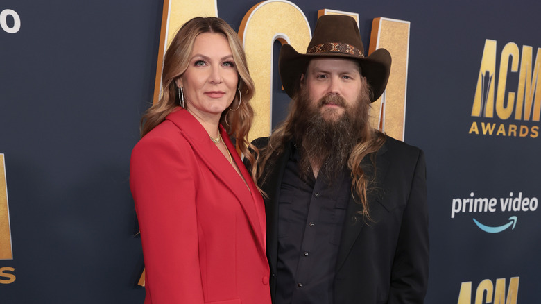 Chris and Morgane Stapleton on the carpet