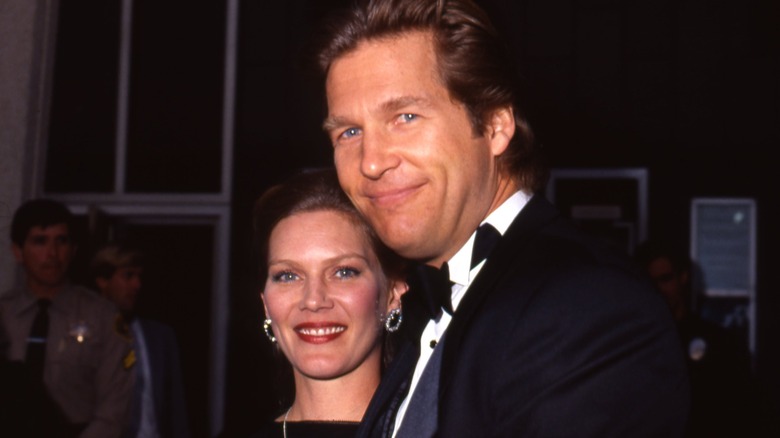 Jeff Bridges and Susan Geston posing in the 1980s
