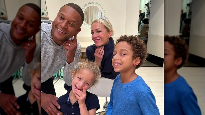 Craig Melvin and family posing with new earrings
