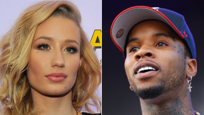 Iggy Azalea looking right, Tory Lanez looking left