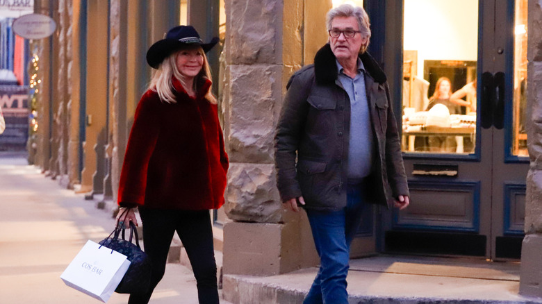Goldie Hawn and Kurt Russell shopping in Colorado.