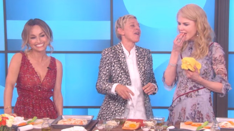 Nicole Kidman spits out Giada's food on The Ellen Show.