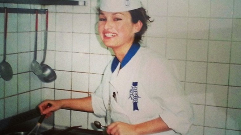 A young Giada in culinary school in Paris.