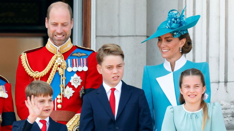 The Cambridge family at Buckingham Palace