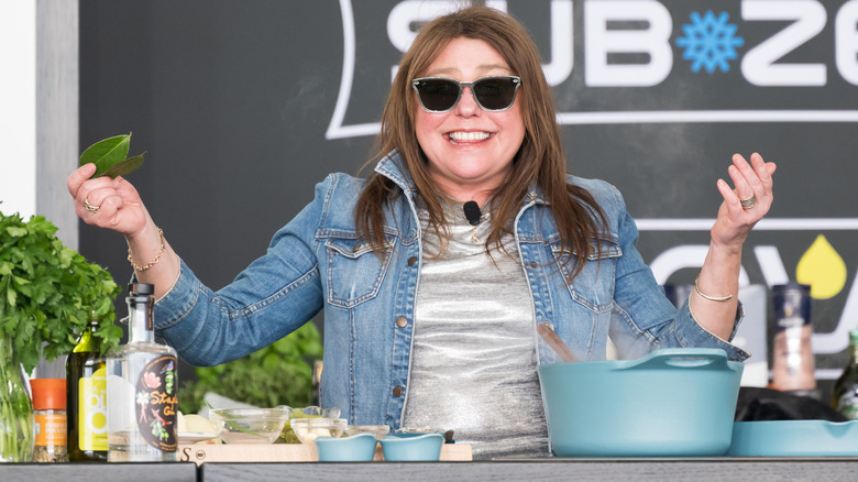 Rachael Ray cooking on stage
