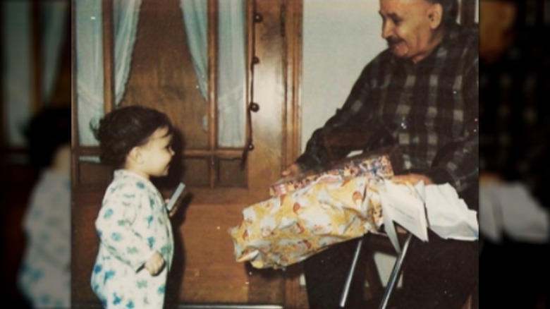 Rachael Ray as toddler with her grandfather
