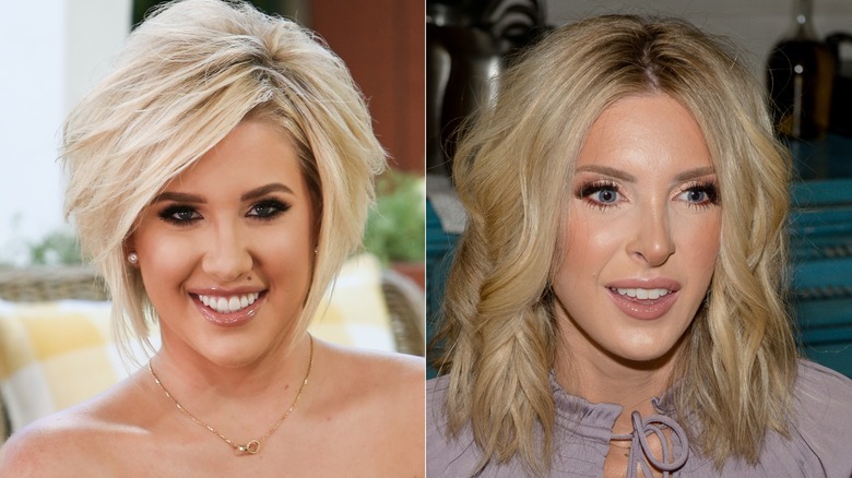 A split image of Savannah Chrisley smiling and Lindsie Chrisley making a face.
