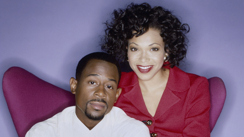 Martin Lawrence and Tisha Campbell posing
