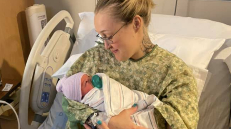 Jordan Cashmyer after giving birth to second daughter Lyla 