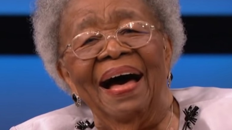 Dorothy Steel laughing while on Steve Harvey show