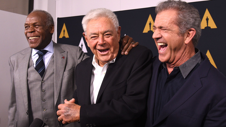 Richard Donner appears with Mel Gibson and Danny Glover in 2017