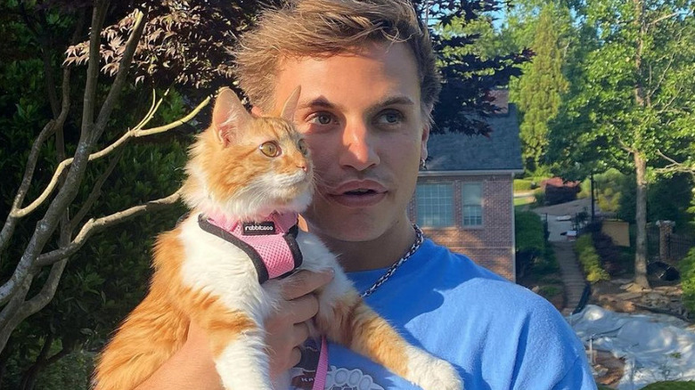 Daniel Mickelson with cat
