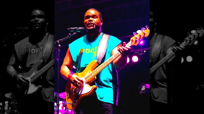 Leonard Hubbard performing bass in concert