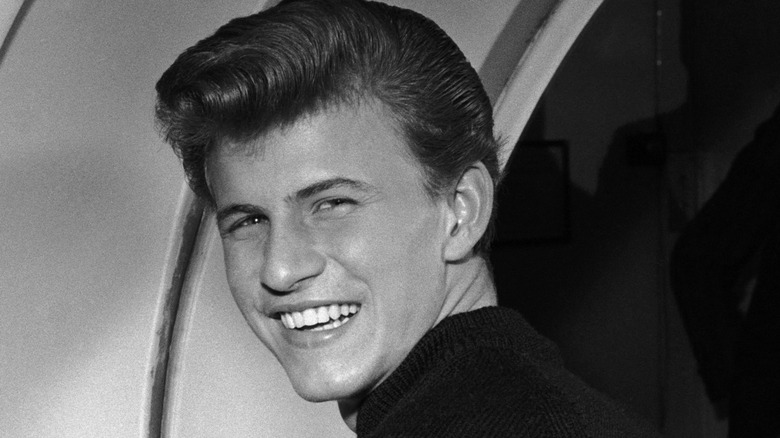 Bobby Rydell grins while backstage 
