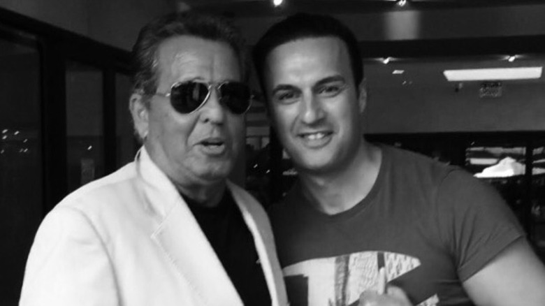 Frank Pesce with a fan