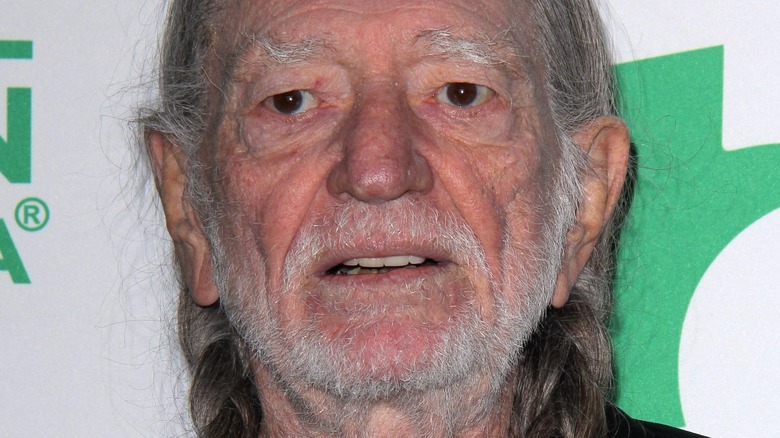 Willie Nelson smiles