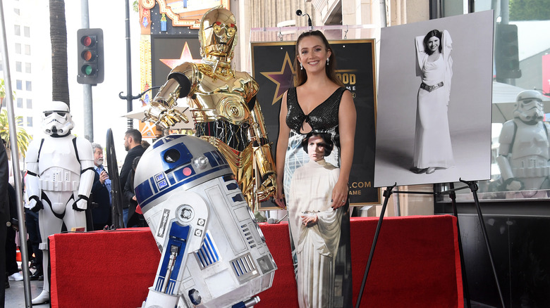Billie Lourd attending Carrie Fisher's Hollywood Walk of Fame ceremony
