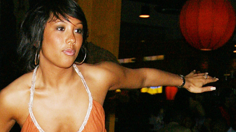 Cheryl Burke with large hoop earrings