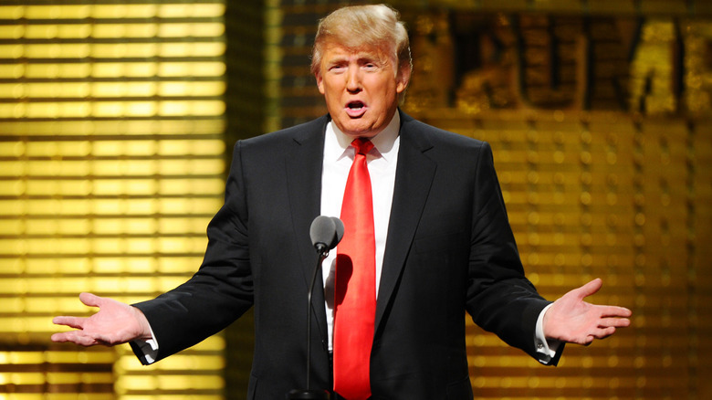 Donald Trump speaking at his roast.