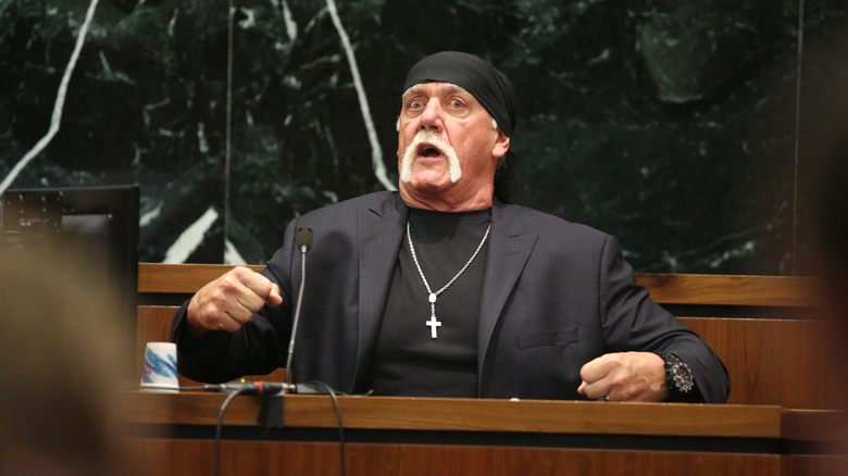 Hulk Hogan testifying during Gawker trial