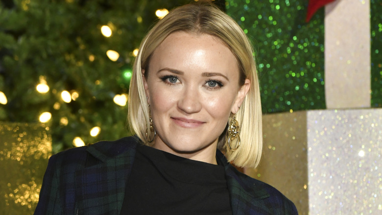 Emily Osment at the VIP preview night of The Los Angeles Dodgers' Holiday Festival in 2021