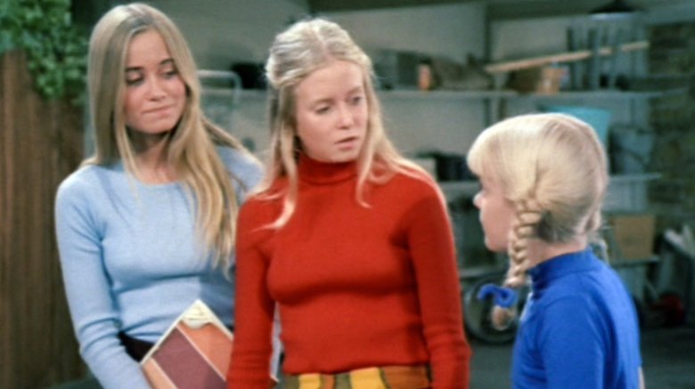 Marcia, Jan, and Cindy on The Brady Bunch