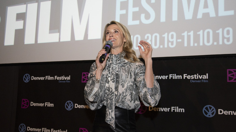 Jennifer Siebel Newsom speaking at the Denver Film Festival