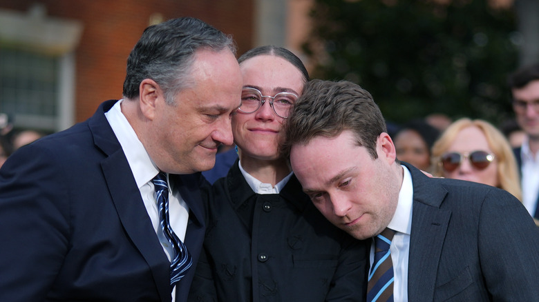 Doug and Ella Emhoff cry after the 2024 elections
