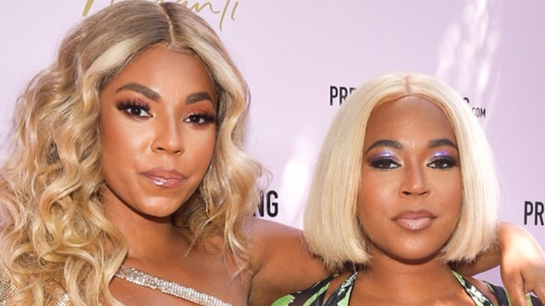 Ashanti and sister Kenashia Douglas attend the Ashanti X PrettyLittleThing launch in Hollywood, CA (2024)