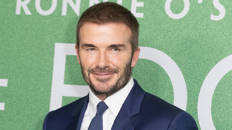 David Beckham wearing a suit
