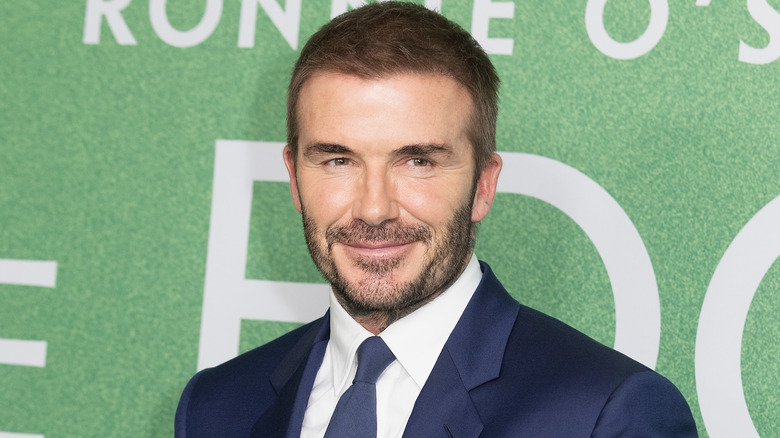 David Beckham wearing a suit