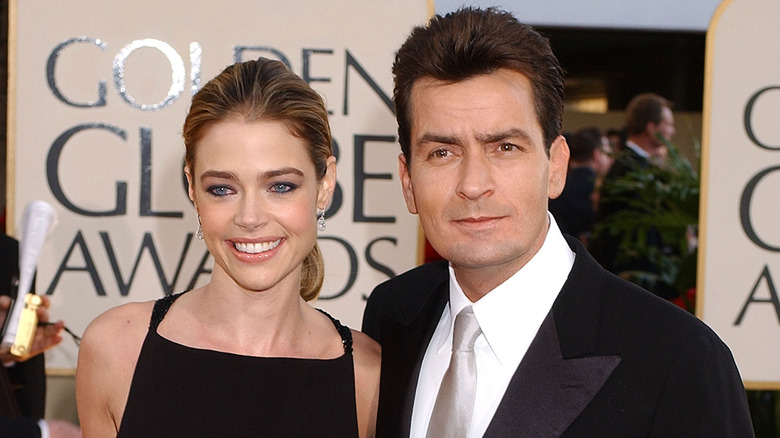 Denise Richards and Charlie Sheen at the Golden Globes