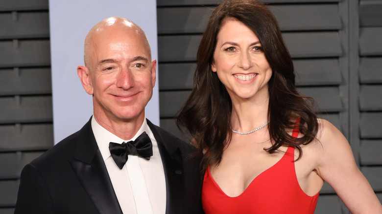 Jeff Bezos and MacKenzie Scott at 2018 Vanity Fair Oscar Party