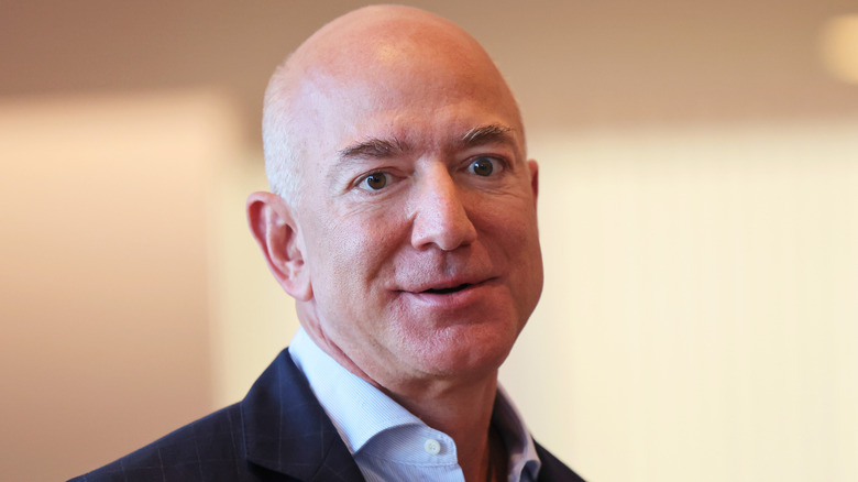 Jeff Bezos arriving for meeting with British Prime Minister Boris Johnson