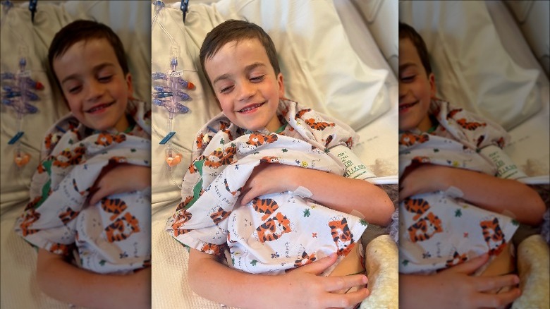 Billy Kimmel smiling in hospital bed