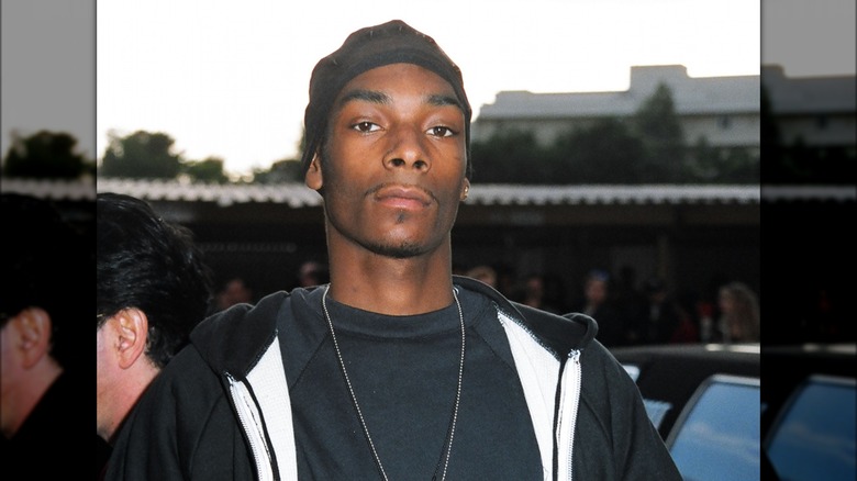 Snoop Dogg with serious expression