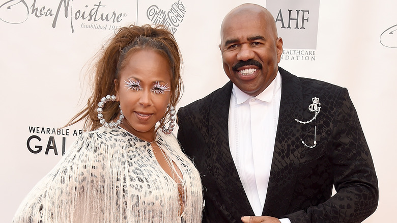 Steve and Marjorie Harvey posing