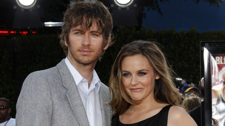 Alicia Silverstone and Christopher Jarecki posing for photos