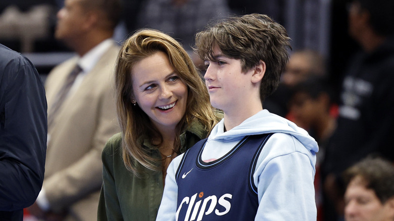 Alicia Silverstone and son Bear at an event