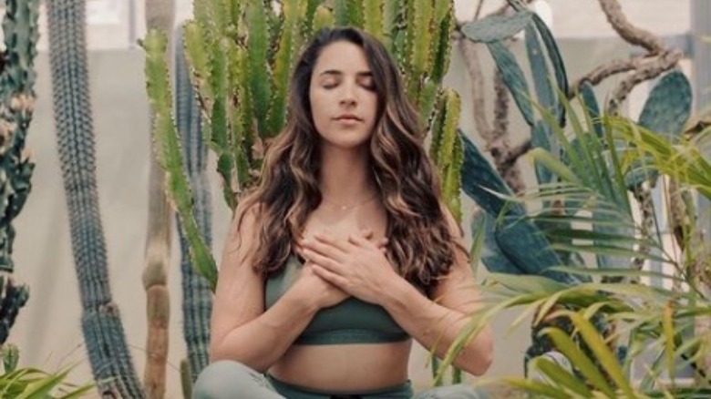 Aly Raisman meditating