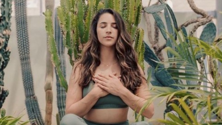 Aly Raisman meditating