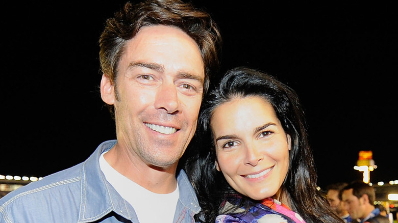 Angie Harmon and Jason Sehorn at Nascar Sprint Cup series 2011