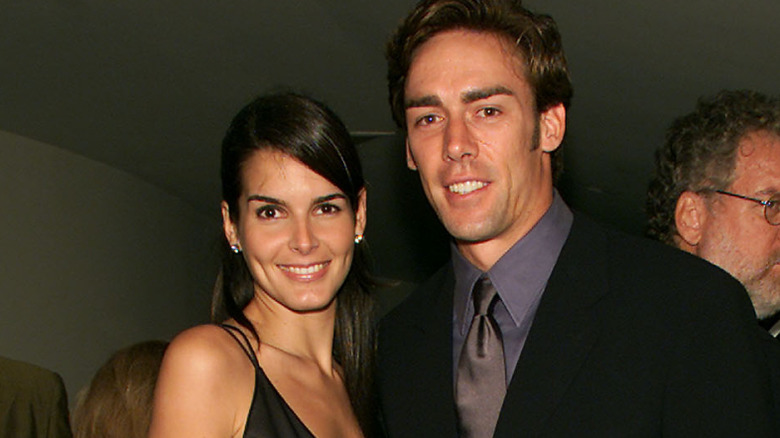 Angie Harmon, Jason Sehorn at Armani gala in 2000