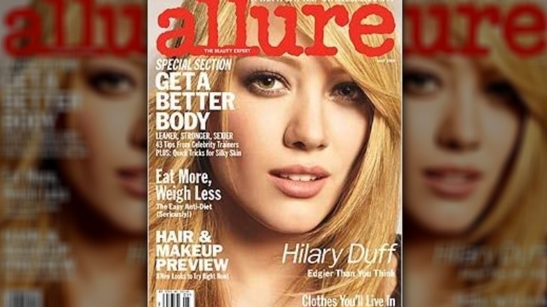 May 2008 Allure magazine cover featuring Hilary Duff