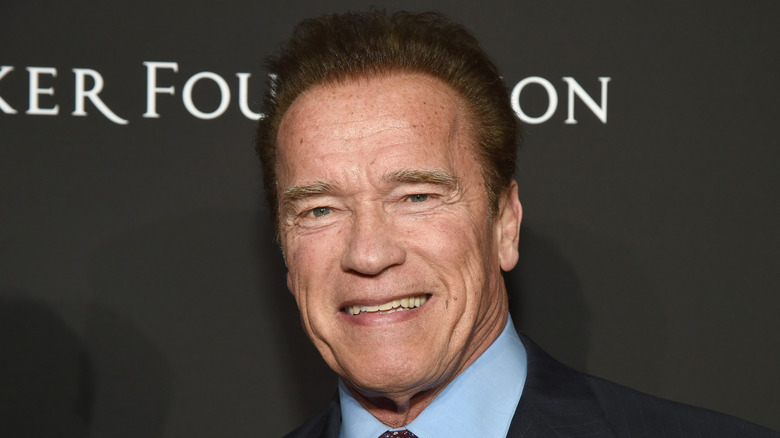 Arnold Schwarzenegger with a half smile