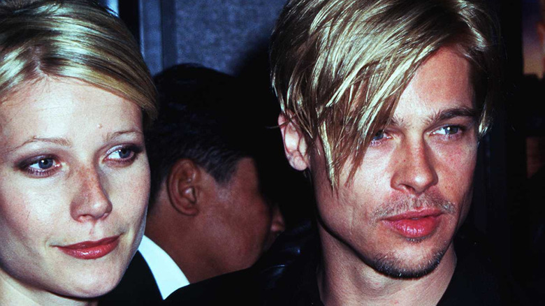 Brad Pitt and Gwyneth Paltrow with similar hairstyles