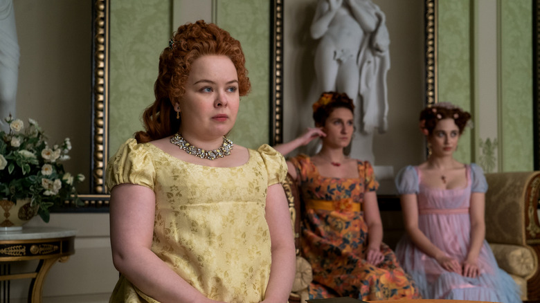 Nicola Coughlan in a scene from Bridgerton