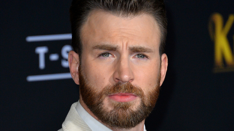 Chris Evans with furrowed brow