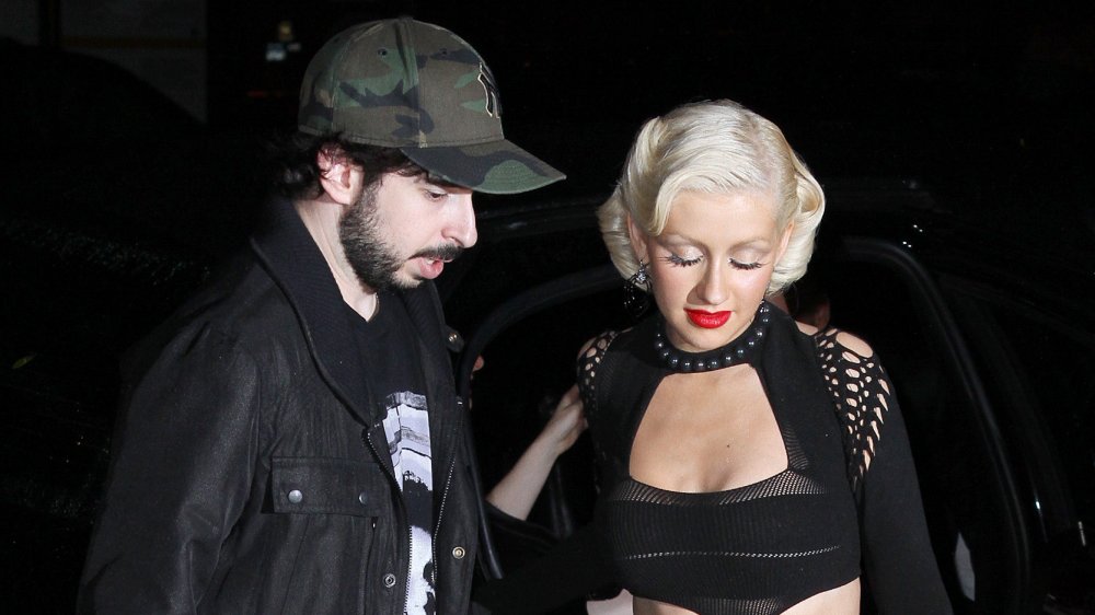 Jordan Bratman and Christina Aguilera attend her "Bionic" album release party on June 9, 2010