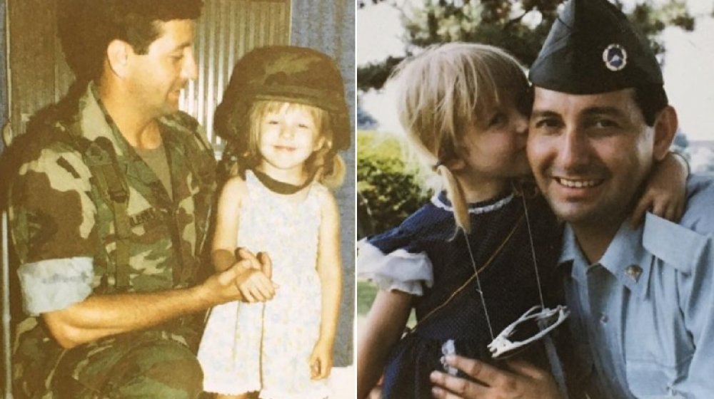 Young Christina Aguilera with her father
